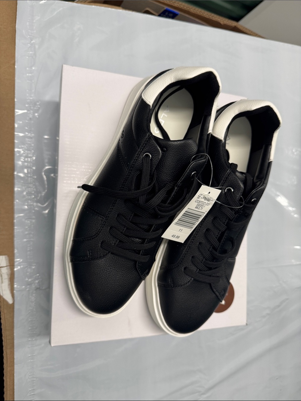 Aldo Black Sneakers with White Heel Accent